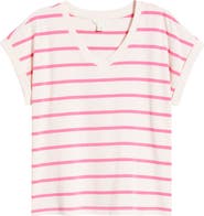 Caslon® Roll Cuff V-Neck T-Shirt
