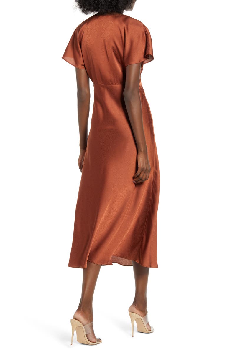 All in Favor Jacquard Satin Midi Dress, Alternate, color,