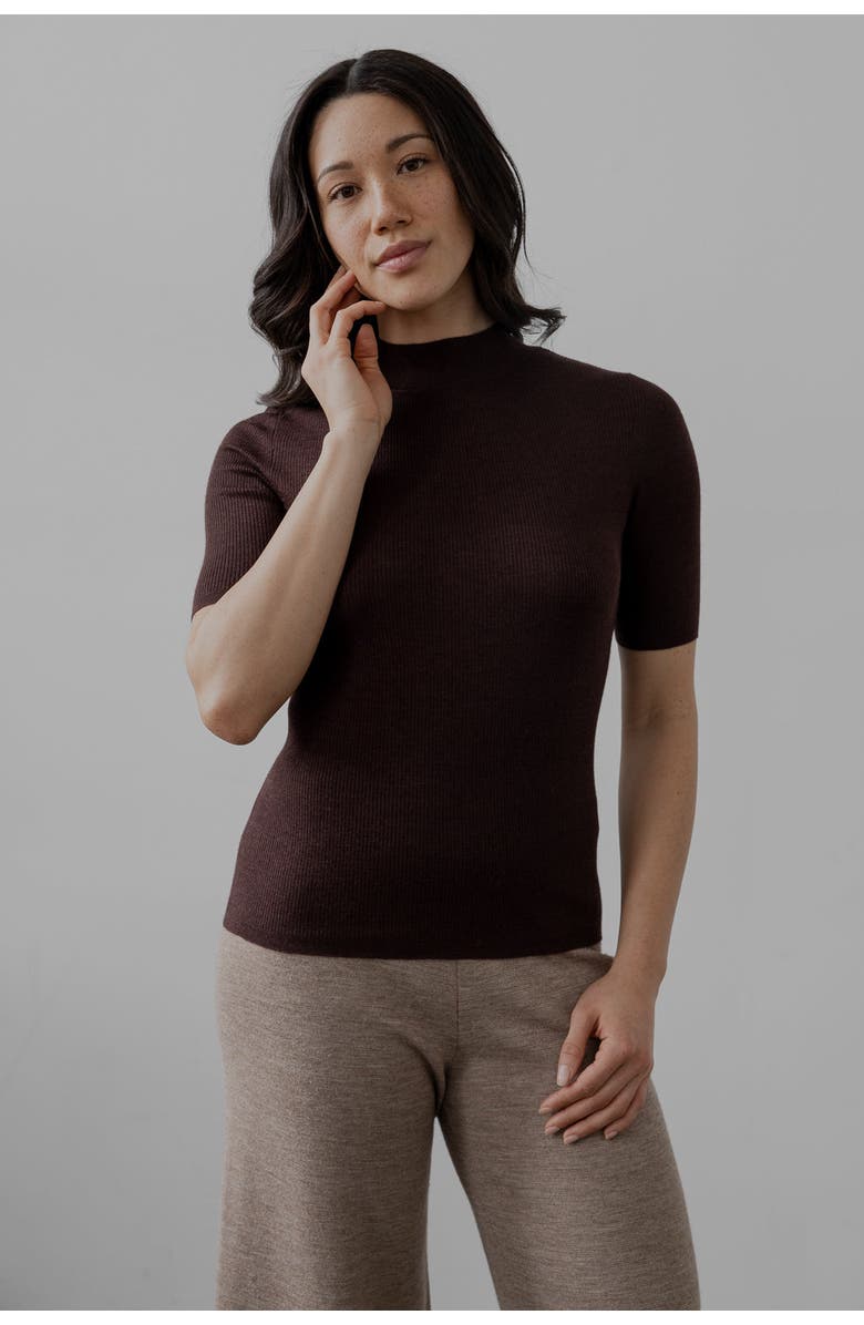 SSKEIN Mock Neck Pullover, Main, color, Rust