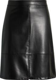 NYDJ Faux Leather A-Line Skirt