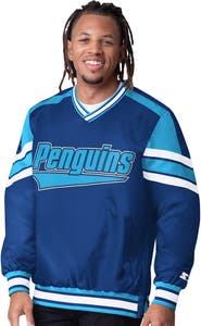 STARTER Men's Starter  Blue Pittsburgh Penguins Reliever V-Neck Pullover Jacket
