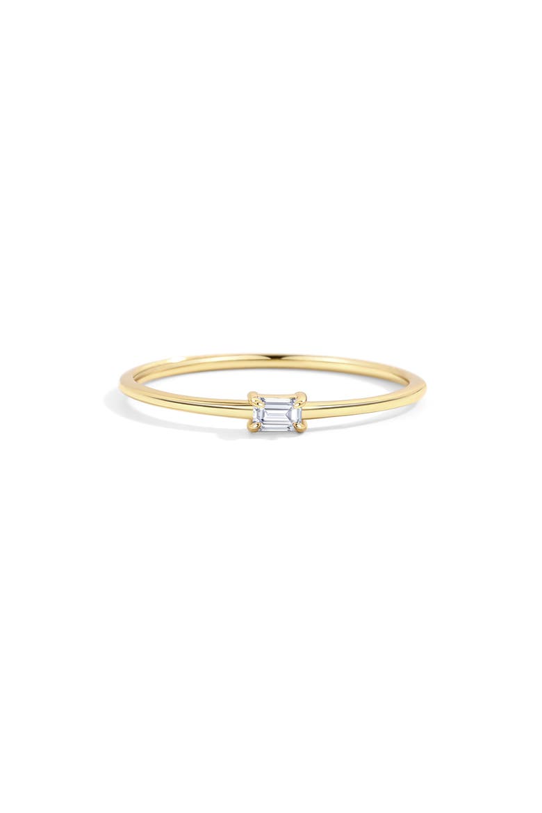 Dainty Baguette Cubic Zirconia Stacking Ring, Main, color, 18k Gold over Sterling Silver