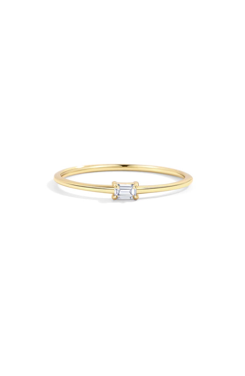 Mint & Lily Dainty Baguette Cubic Zirconia Stacking Ring, Main, color, 