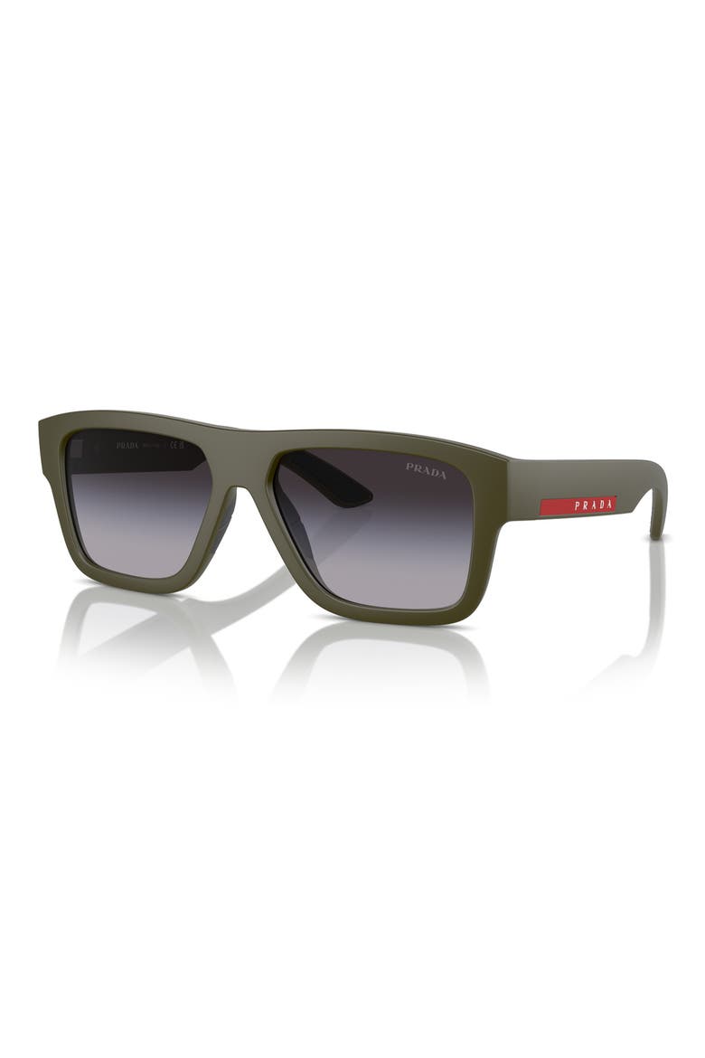 56mm Square Sunglasses, Alternate, color, GREY FLASH