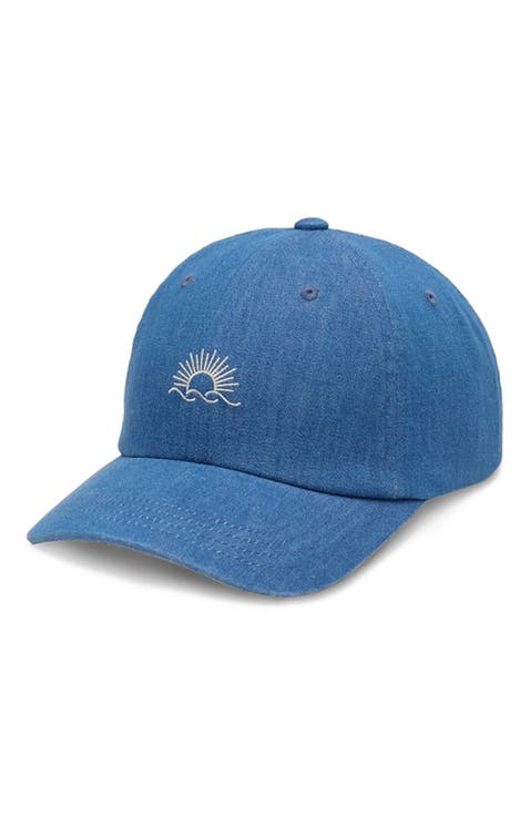 Embroidered Denim Peak Hat