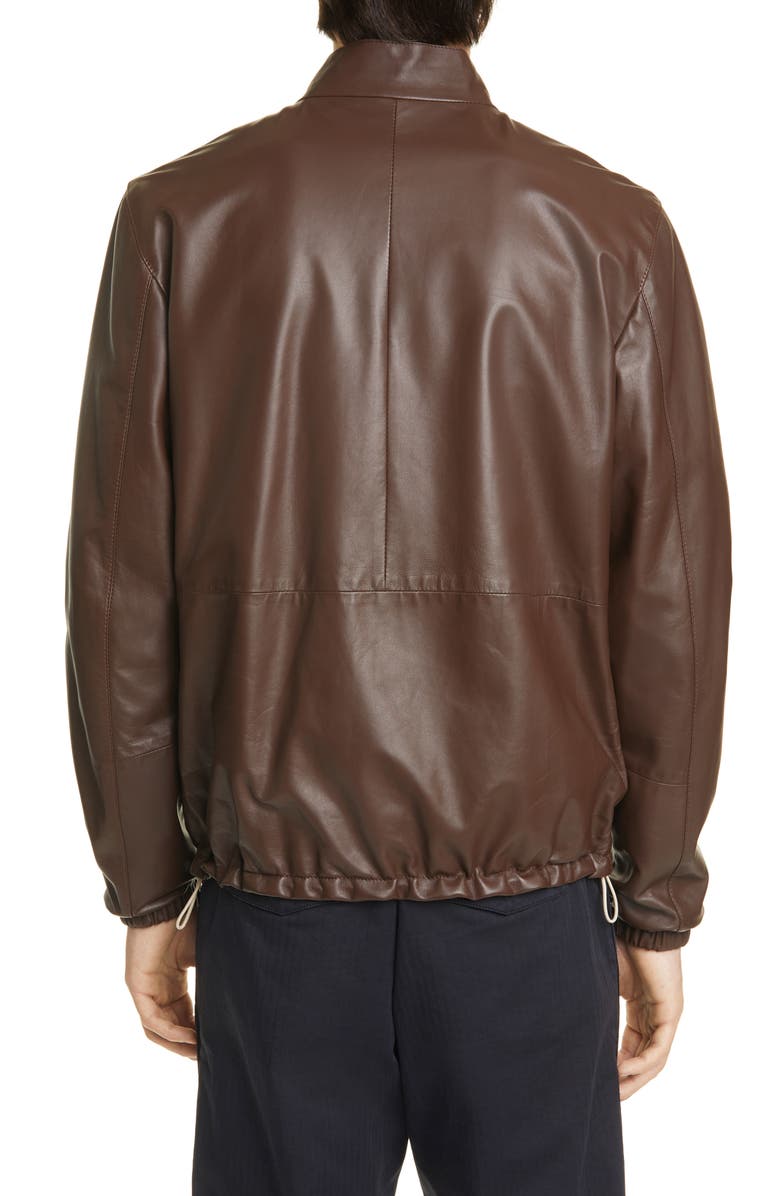 Eleventy Reversible Leather Bomber Jacket, Alternate, color,