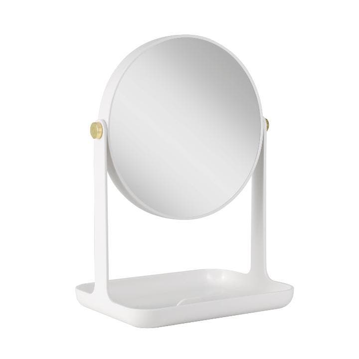 Zadro Back-to-School Makeup Mirror with Accessory Tray & Phone Holder in White 