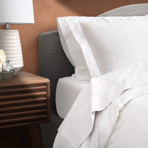 Ela Lane Usa Signature Sateen Hemstitched Sheet Sets In White