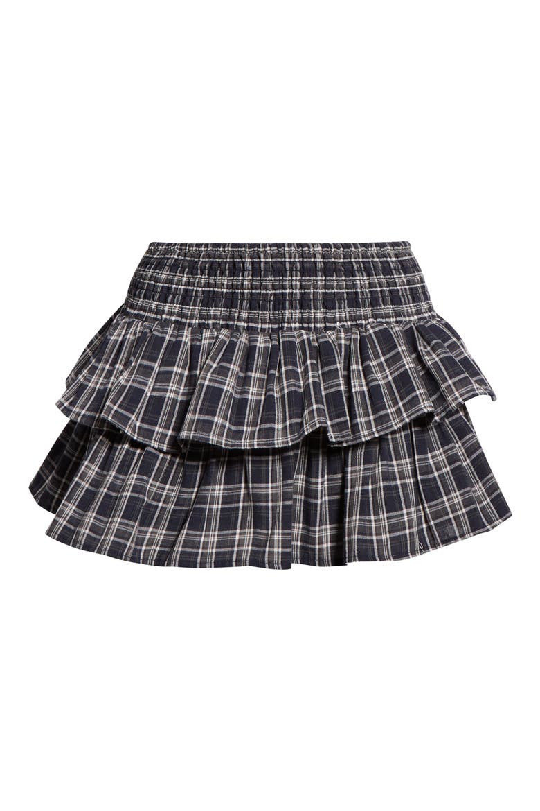 Plaid Tiered Skort, Alternate, color, BLUE MULTI