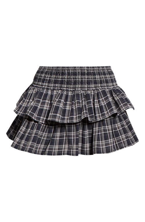 Pacsun Plaid Tiered Skort In Black