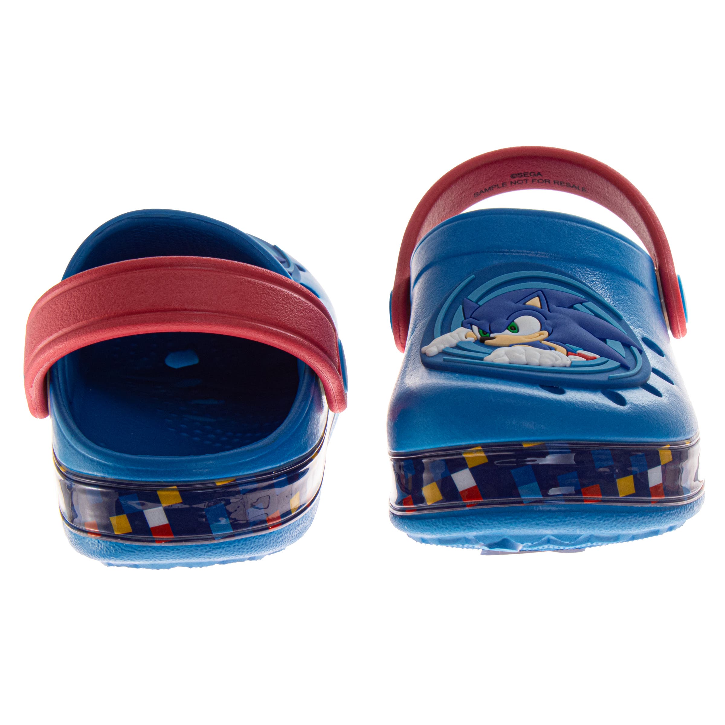 Sonic the Hedgehog Clogs, Alternate, color, Blue Red