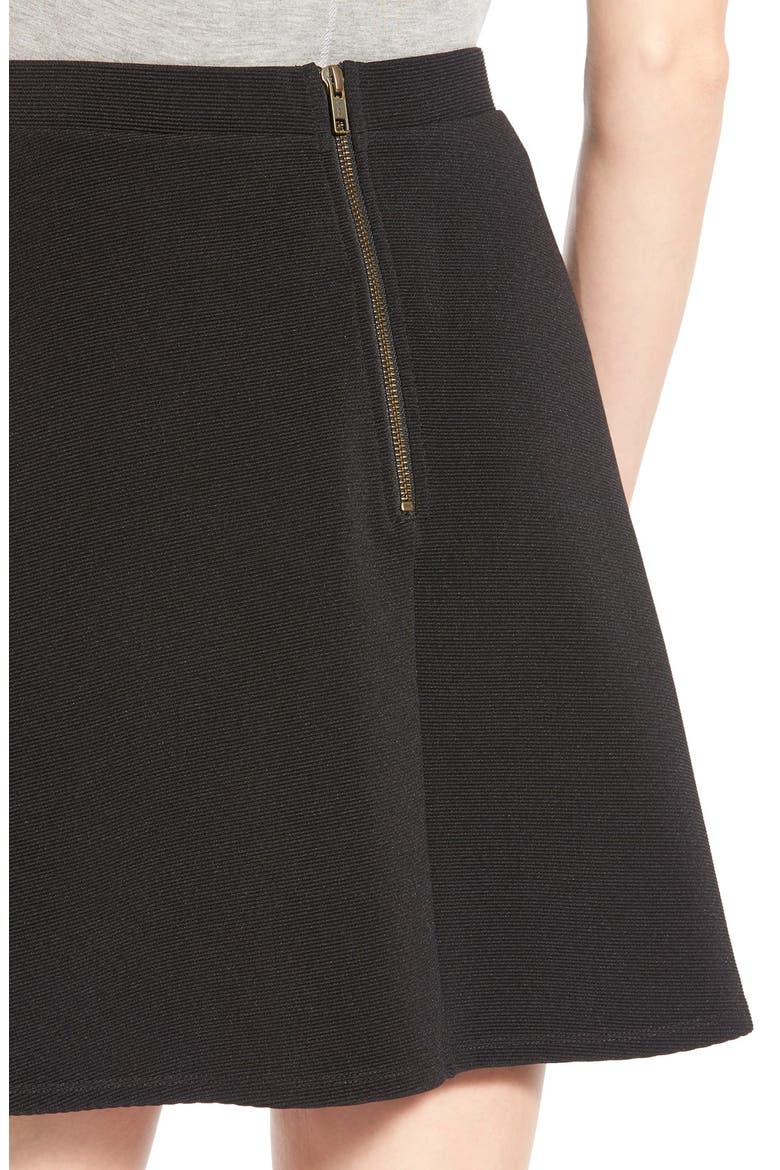 Ponte Knit Skater Skirt, Alternate, color, BLACK