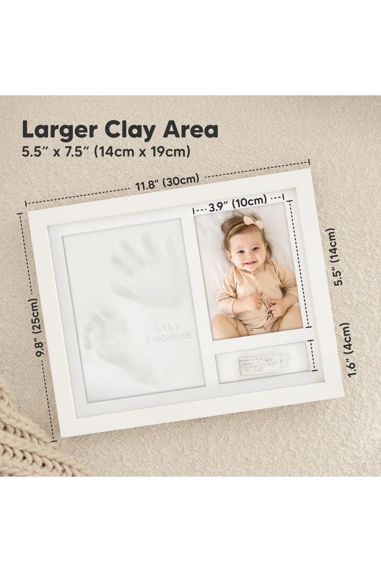 Noel Baby Handprint & Footprint Keepsake Frame, Alternate, color, Alpine White