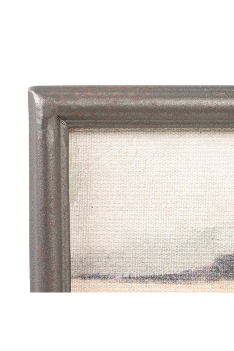 Metal and Wood Framed Landscape Wall Art with Hanging Bracket, Multicolor, Alternate, color, Blue