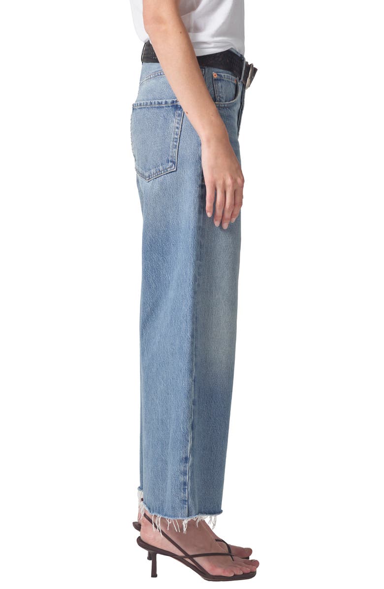 Citizens of Humanity Ayla Raw Hem High Waist Crop Baggy Wide Leg Jeans, Alternate, color,