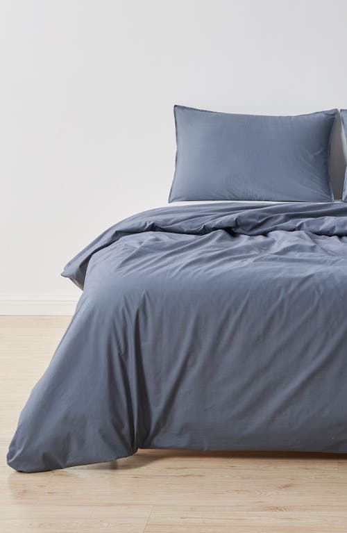 Verlee Cotton Percale Duvet Cover In Slate