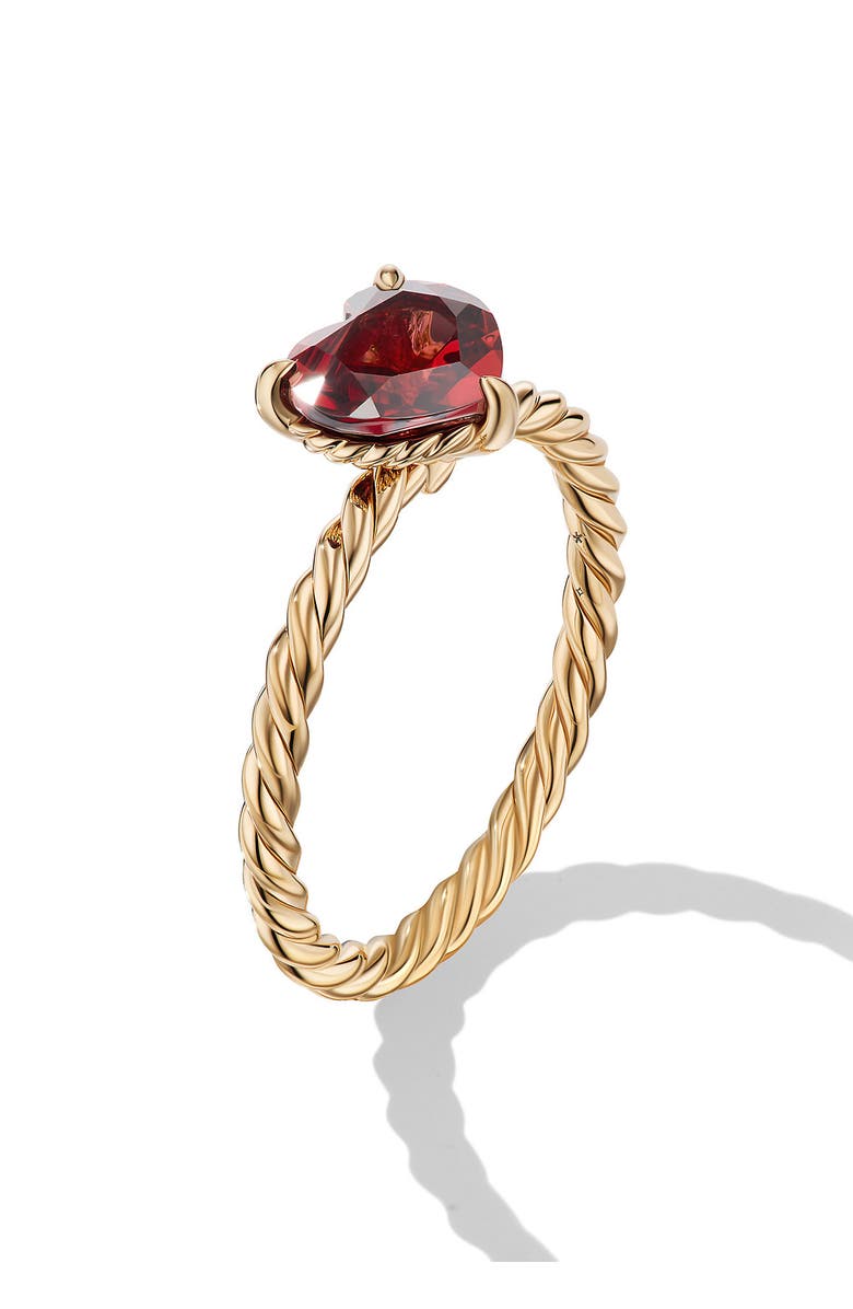 David Yurman Garnet Heart Ring, Alternate, color, 18K Yellow Gold