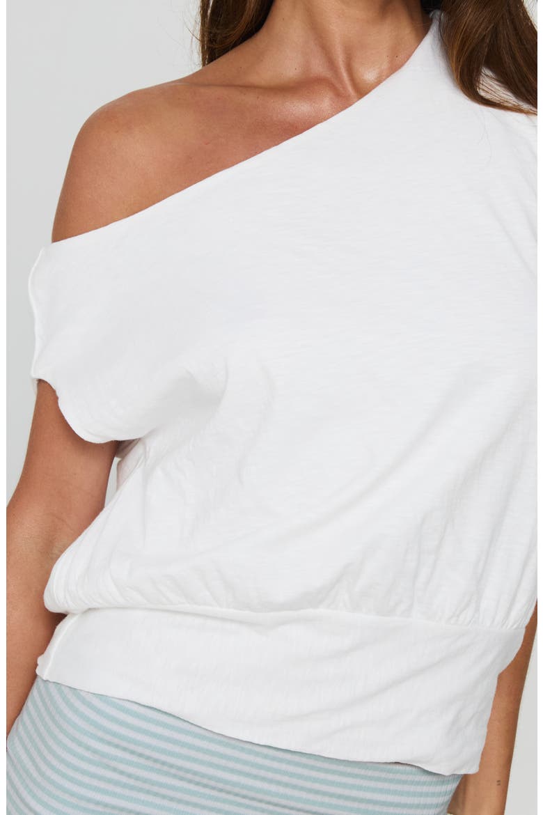 Emmi Off the Shoulder Organic Cotton Top, Alternate, color, WHITE