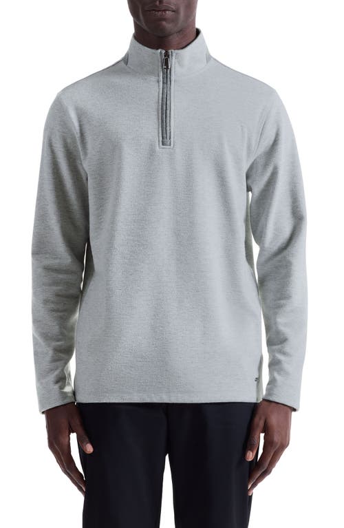 Bugatchi Houndstooth Patern Quarter Zip Top In Gray