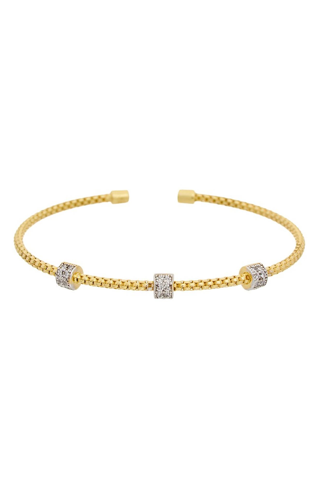 Diamond Pavé Mesh Cuff Bangle