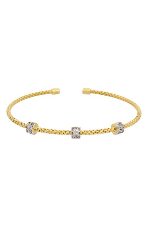 Diamond Pavé Mesh Cuff Bangle