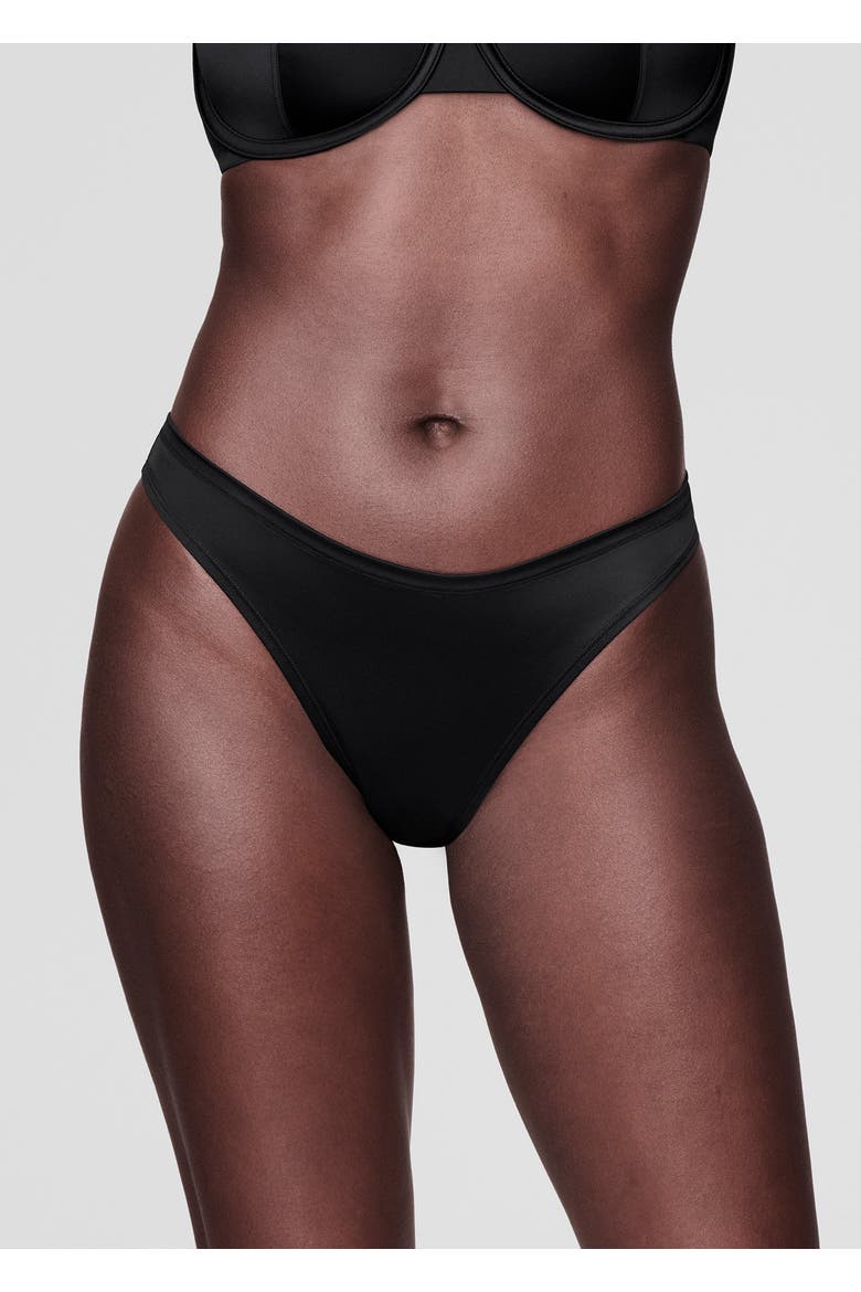 The Thong Satin, Alternate, color, BLACK