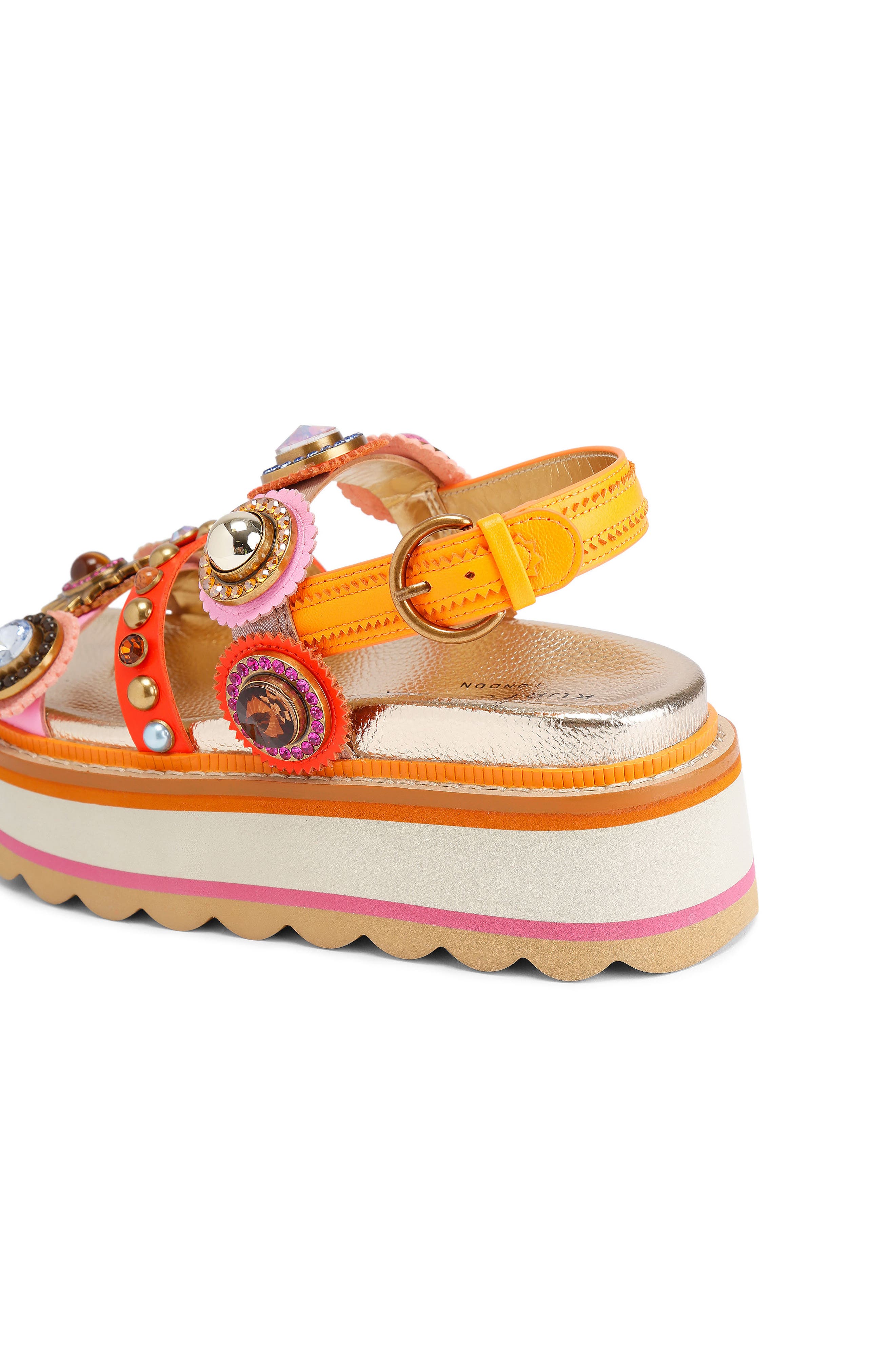 Kurt Geiger London Octavia Slingback Platform Sandal, Alternate, color, Orange Multi