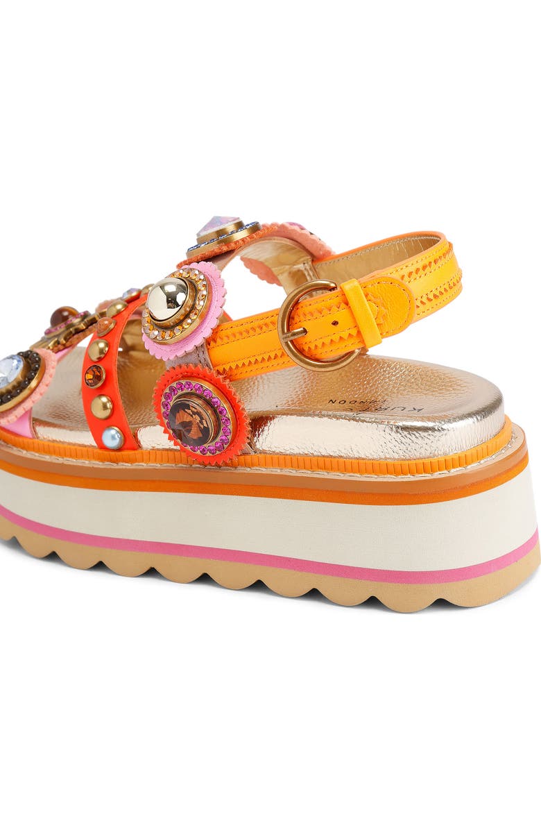 Kurt Geiger London Octavia Slingback Platform Sandal, Alternate, color, Orange Multi