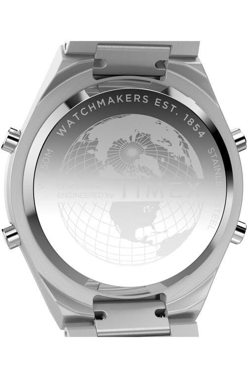 Timex ® Q  Continental Q80 Digital Bracelet Watch, 39mm In Silver