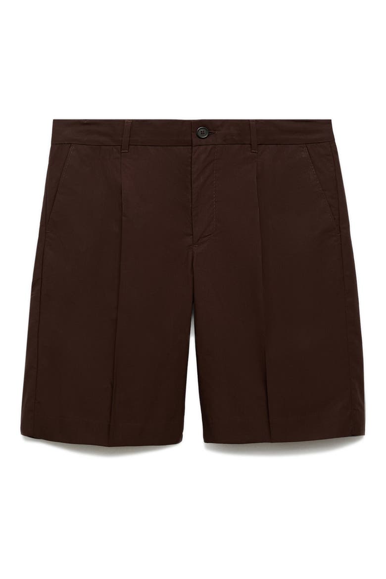 Relaxed Fit Pleated Bermuda Shorts, Alternate, color, BROWN
