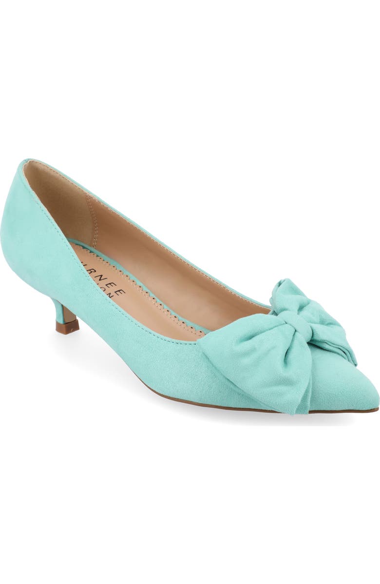 Journee Collection JOURNEE Orana Bow Kitten Heel Pump, Main, color, Mint