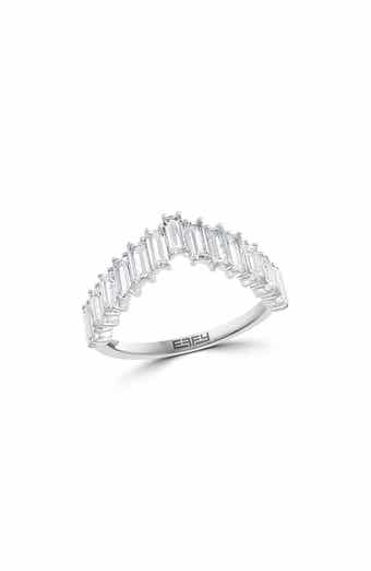 EFFY Sterling Silver White Topaz Baguette Ring