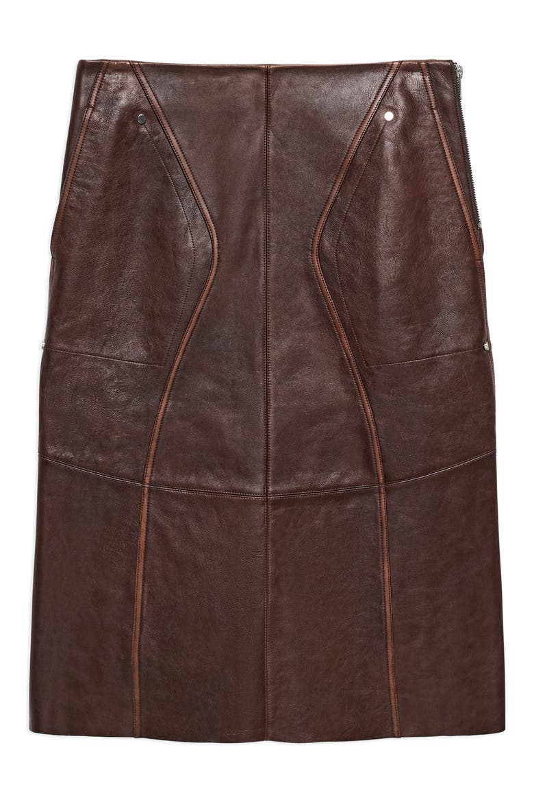 Leather Saddle Midi Skirt, Alternate, color, SADDLE