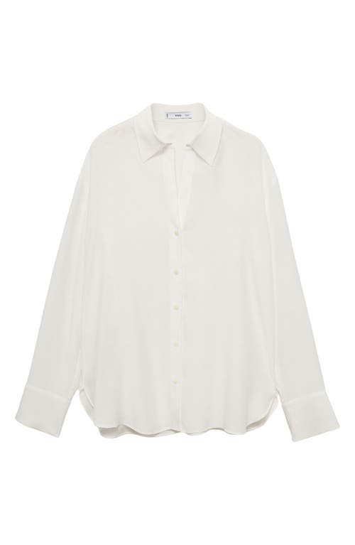 Mango Fluid Button-up Shirt In Off White