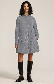 Lands' End Flounce Button Front Shirt Dress