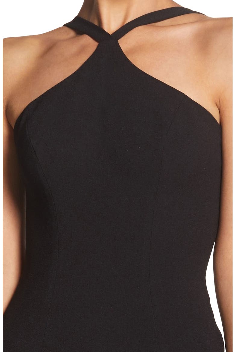 Tessa Crepe Mermaid Dress, Alternate, color, BLACK