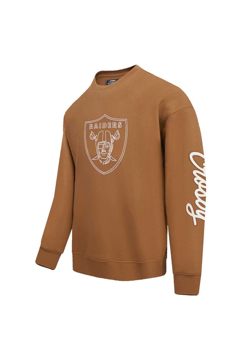 Men's Pro Standard Maxx Crosby Brown Las Vegas Raiders Pullover Crewneck Sweatshirt, Alternate, color, Brown