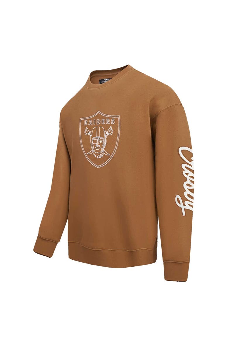 PRO STANDARD Men's Pro Standard Maxx Crosby Brown Las Vegas Raiders Pullover Crewneck Sweatshirt, Alternate, color, Brown