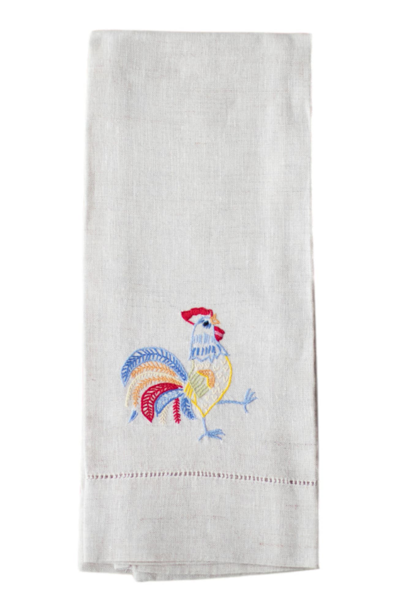 Maison d'Haiti Tea Towels - Rooster in Flax 