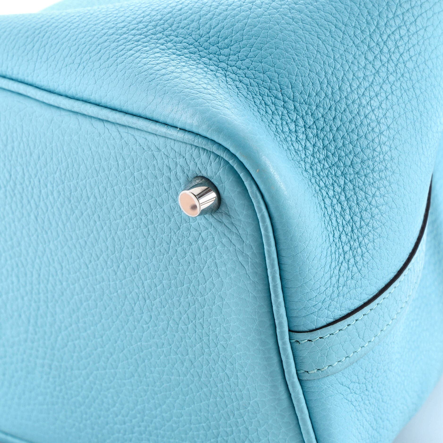 Pre-Owned Hermes Picotin Lock Bag Clemence PM, Alternate, color, Bleu Atoll