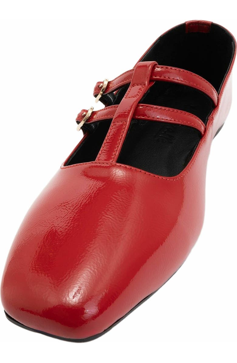 Forever & Always Shoes Starling Leather Mary Jane Flats, Alternate, color, Red Patent Leather