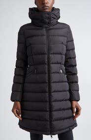 Moncler Flammette Water Repellent Long Hooded Down Coat