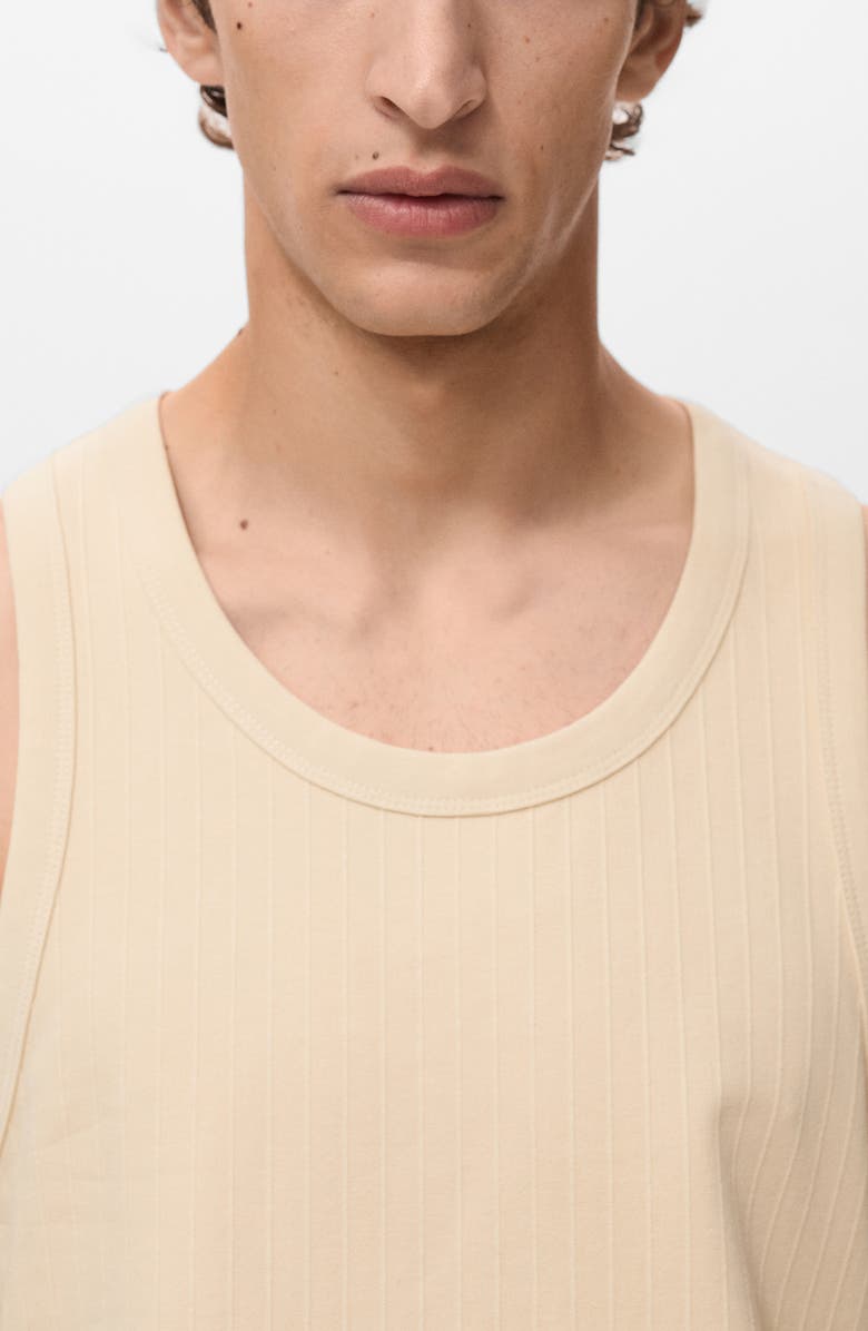 MANGO Stripe Strap Tank, Alternate, color, Beige