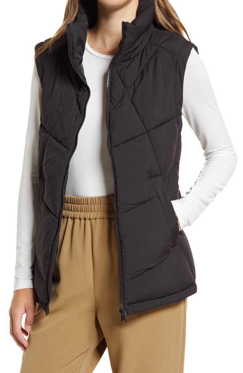 Nordstrom Women's Stand Collar Puffer Vest, Main, color,