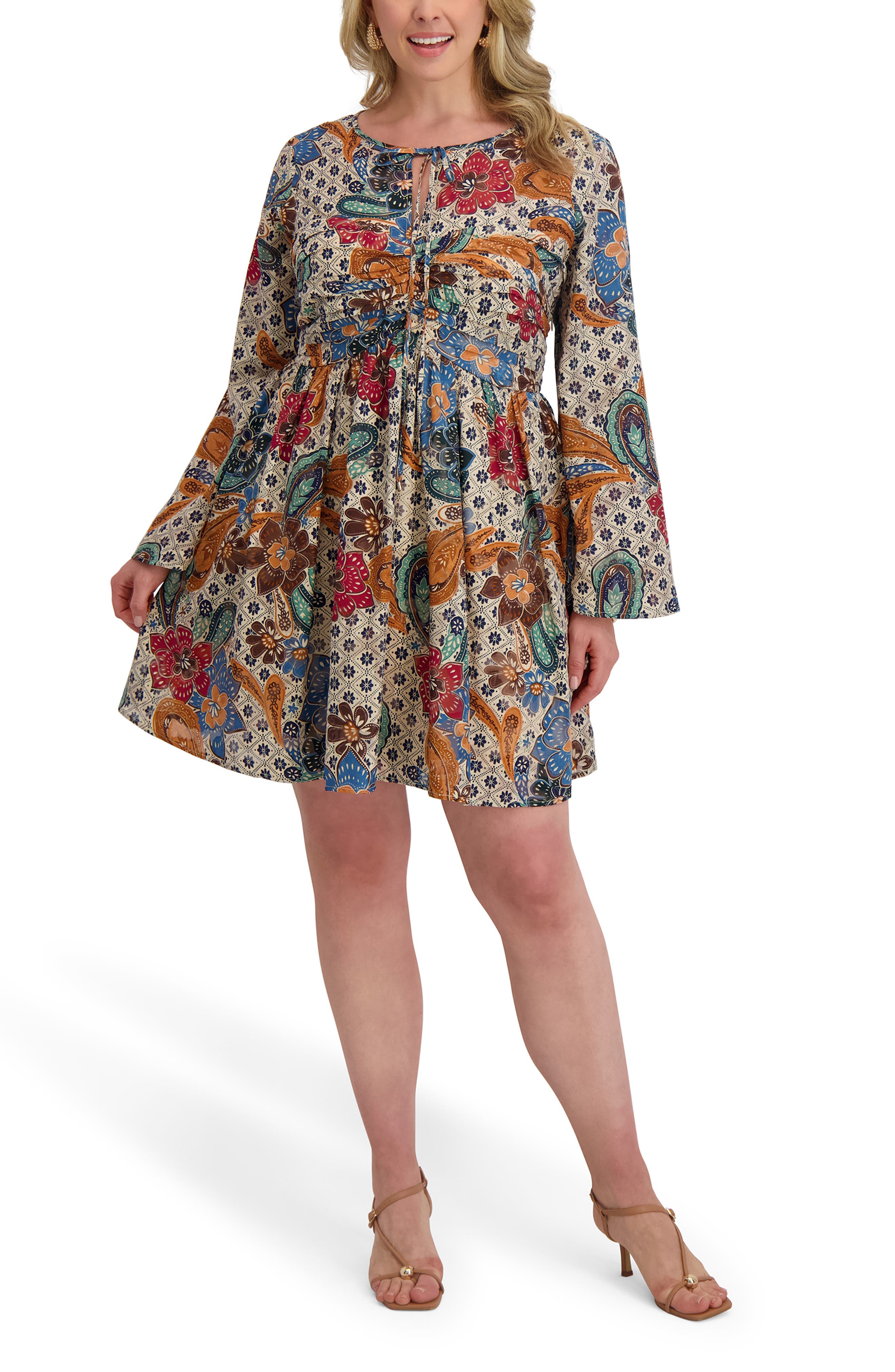 Printed Chiffon Minidress