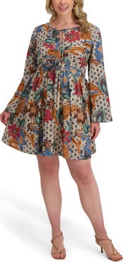 Kensie Printed Chiffon Minidress