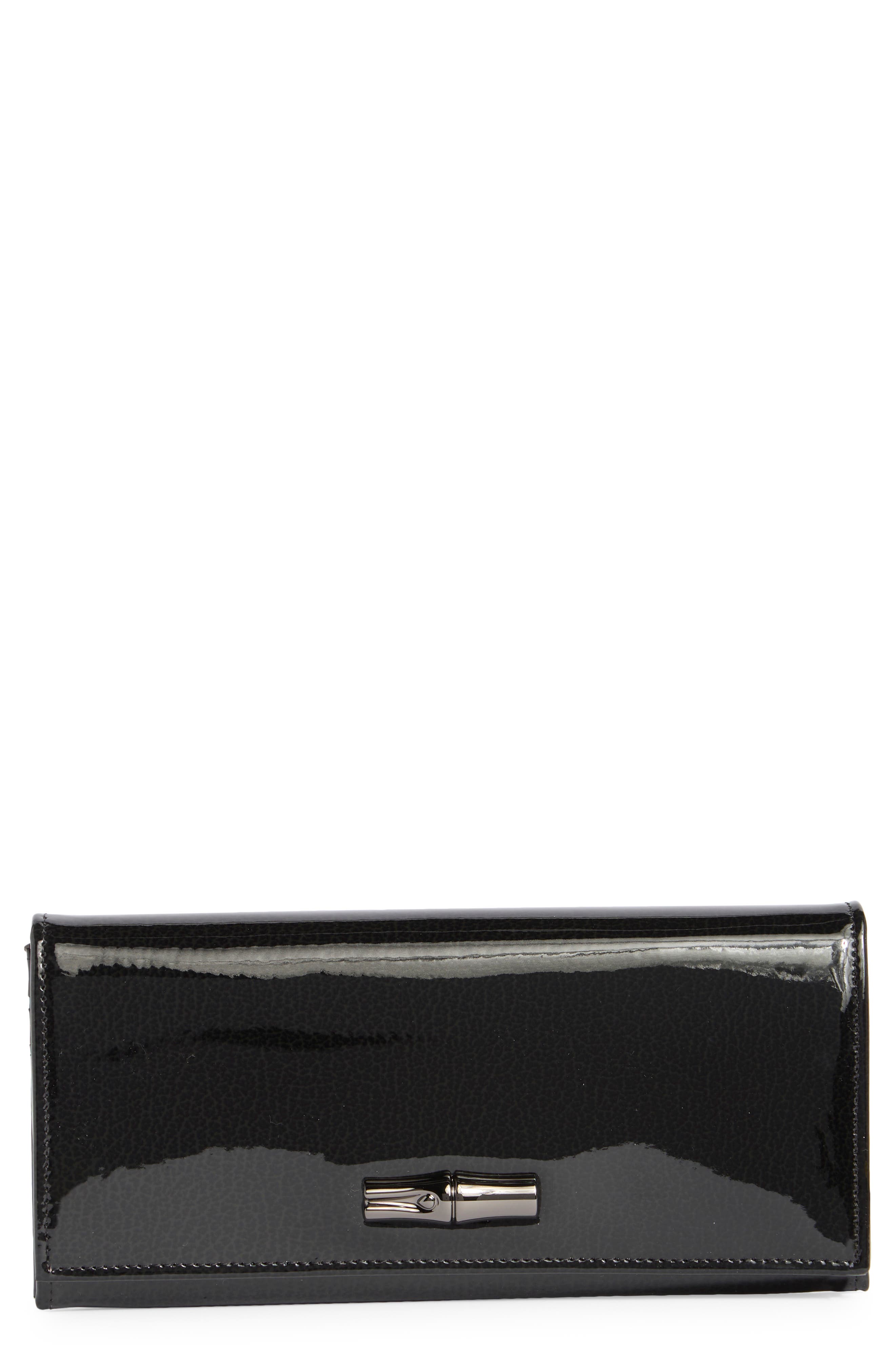 Longchamp Patent Leather Flap Wallet
