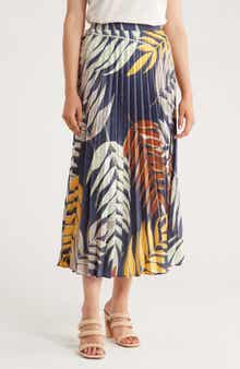 T Tahari Pleated Satin Skirt