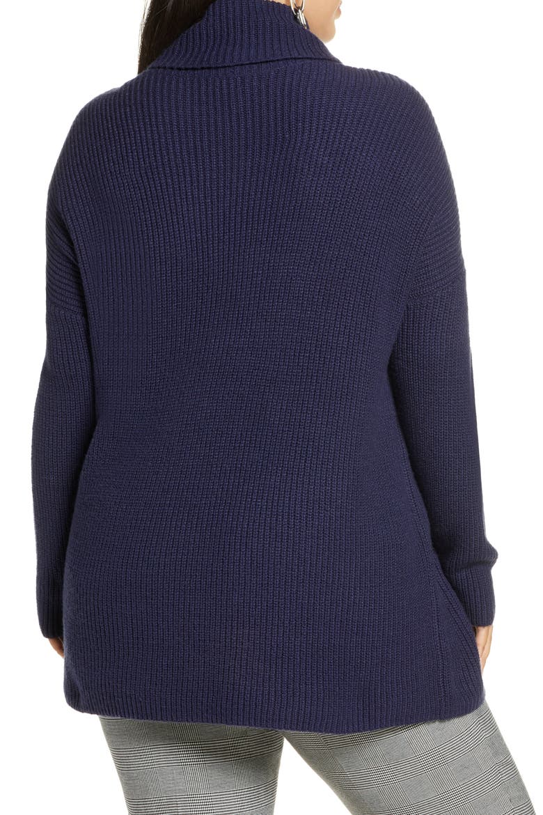 Oversized Turtleneck Tunic Sweater, Alternate, color, NAVY PEACOAT