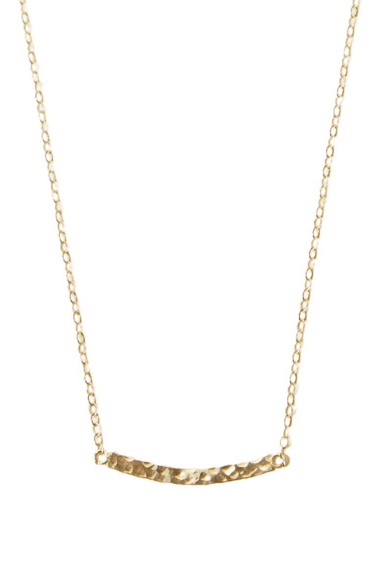 Hammered Pendant Necklace, Main, color, GOLD
